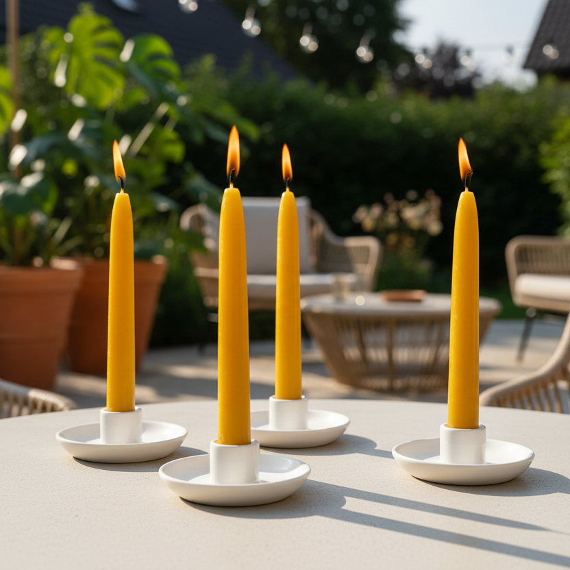 Bienenwachs Stabkerze 4er Set