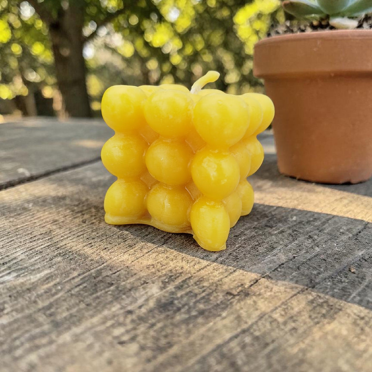 Bienenwachskerze Bubble Cube