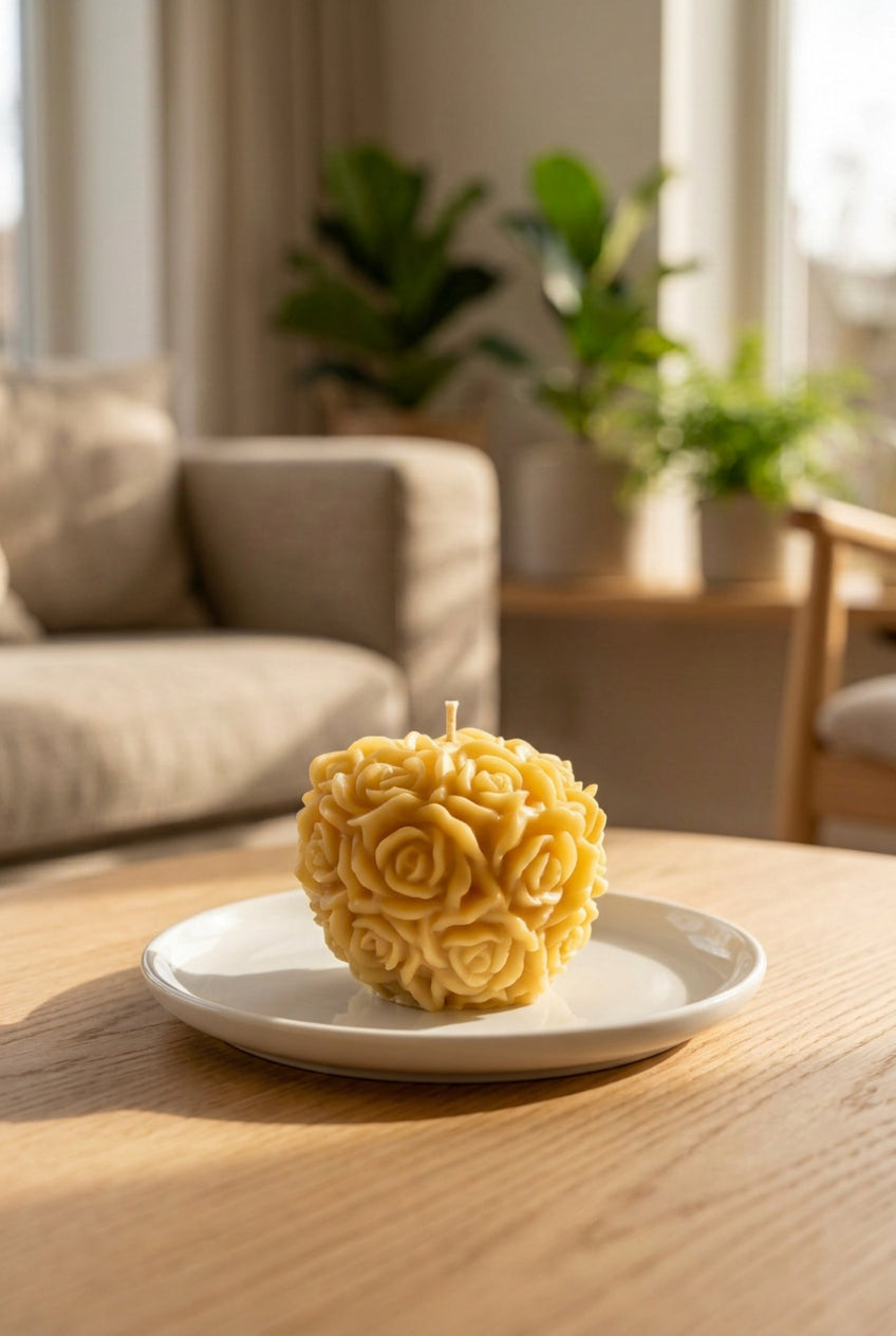 Bienenwachskerze Rosenkugel
