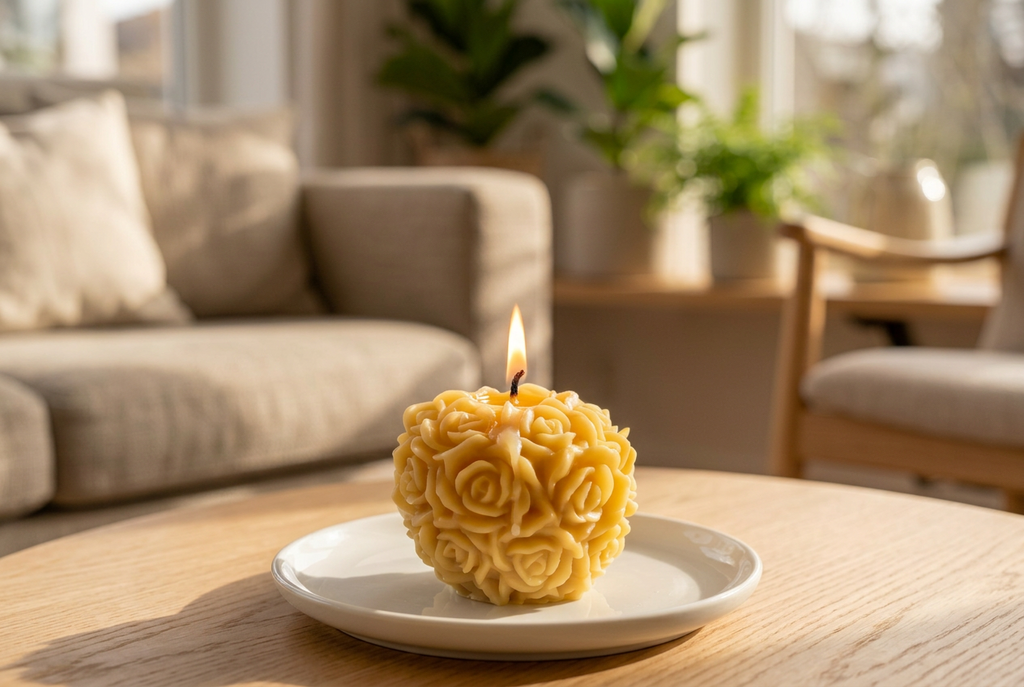 Bienenwachskerze Rosenkugel