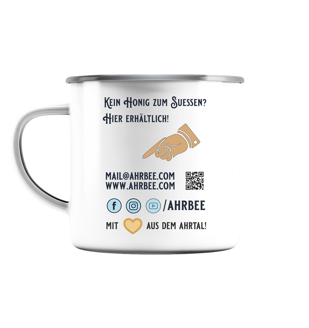 Ahrbee`s - Emaille Tasse (Silber)