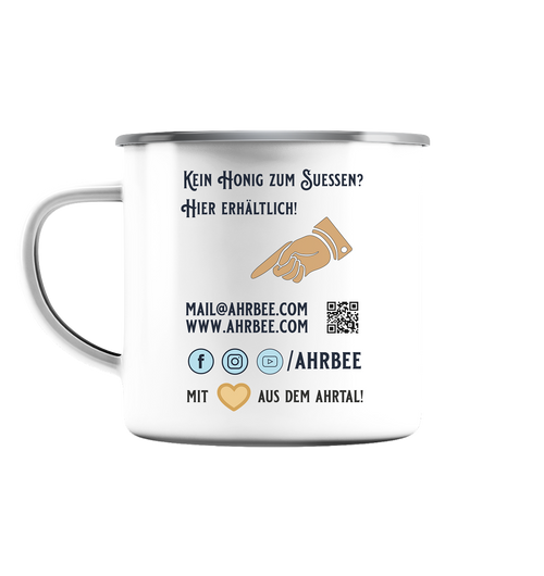 Ahrbee`s - Emaille Tasse (Silber)