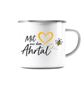 Mit Herz aus dem Ahrtal Bee Kollektion - Emaille Tasse (Silber)