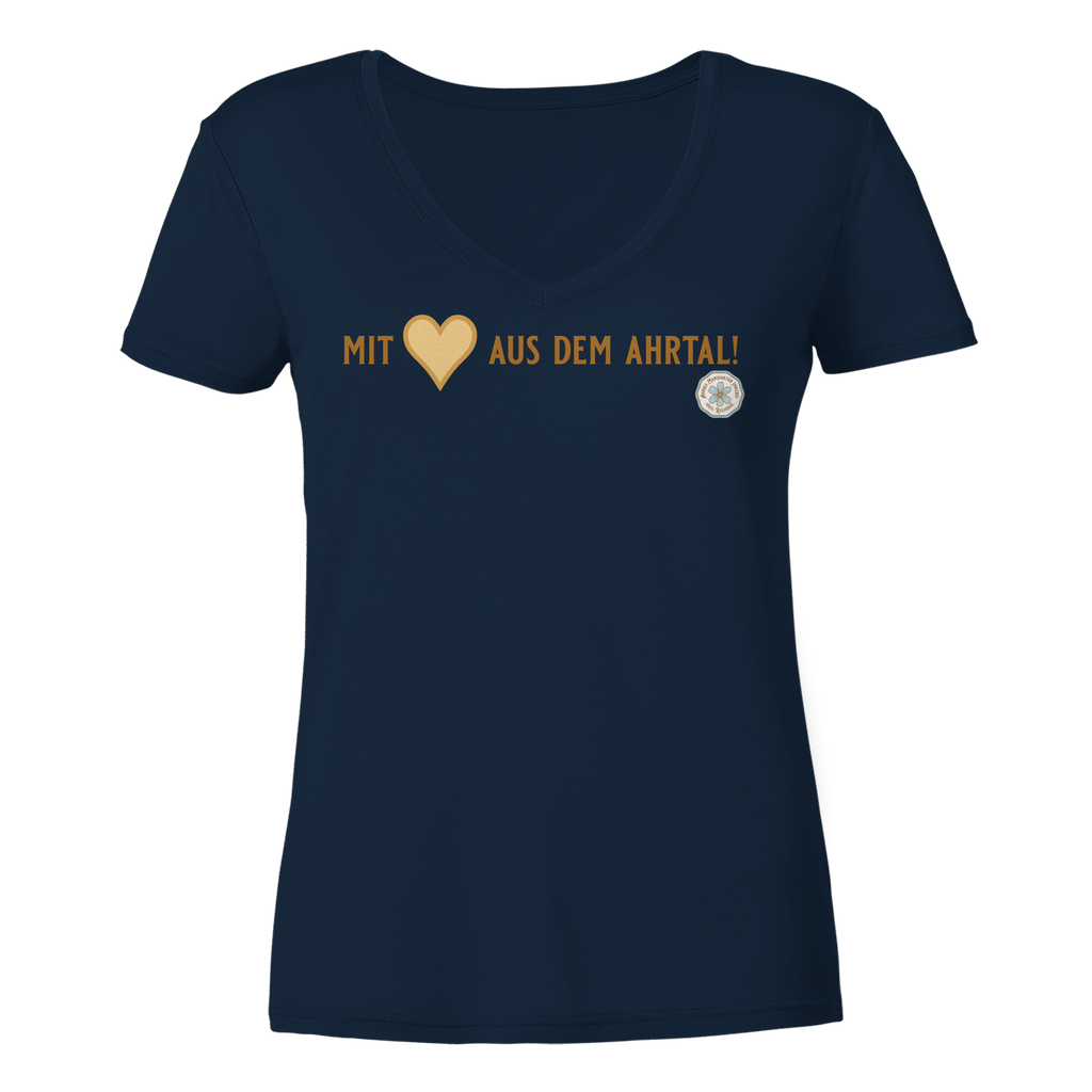 Mit Herz aus dem Ahrtal! - Ladies V-Neck Shirt