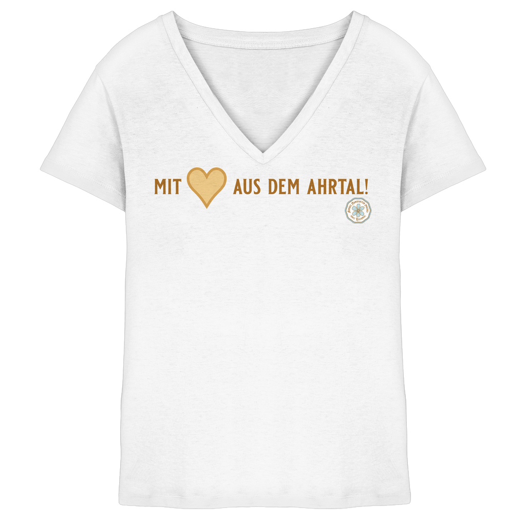 Mit Herz aus dem Ahrtal! - Ladies V-Neck Shirt