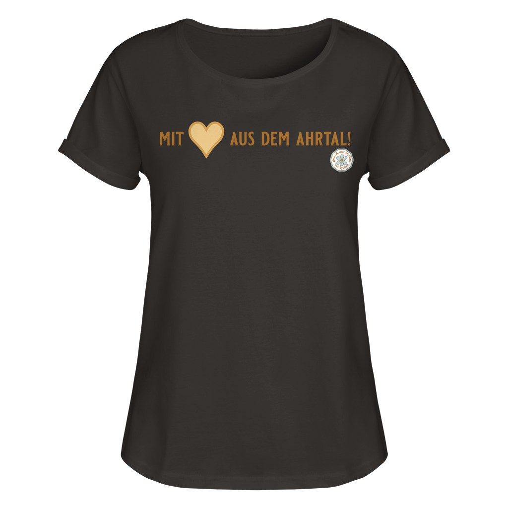 Mit Herz aus dem Ahrtal! - Womens Roll-Up T-Shirt