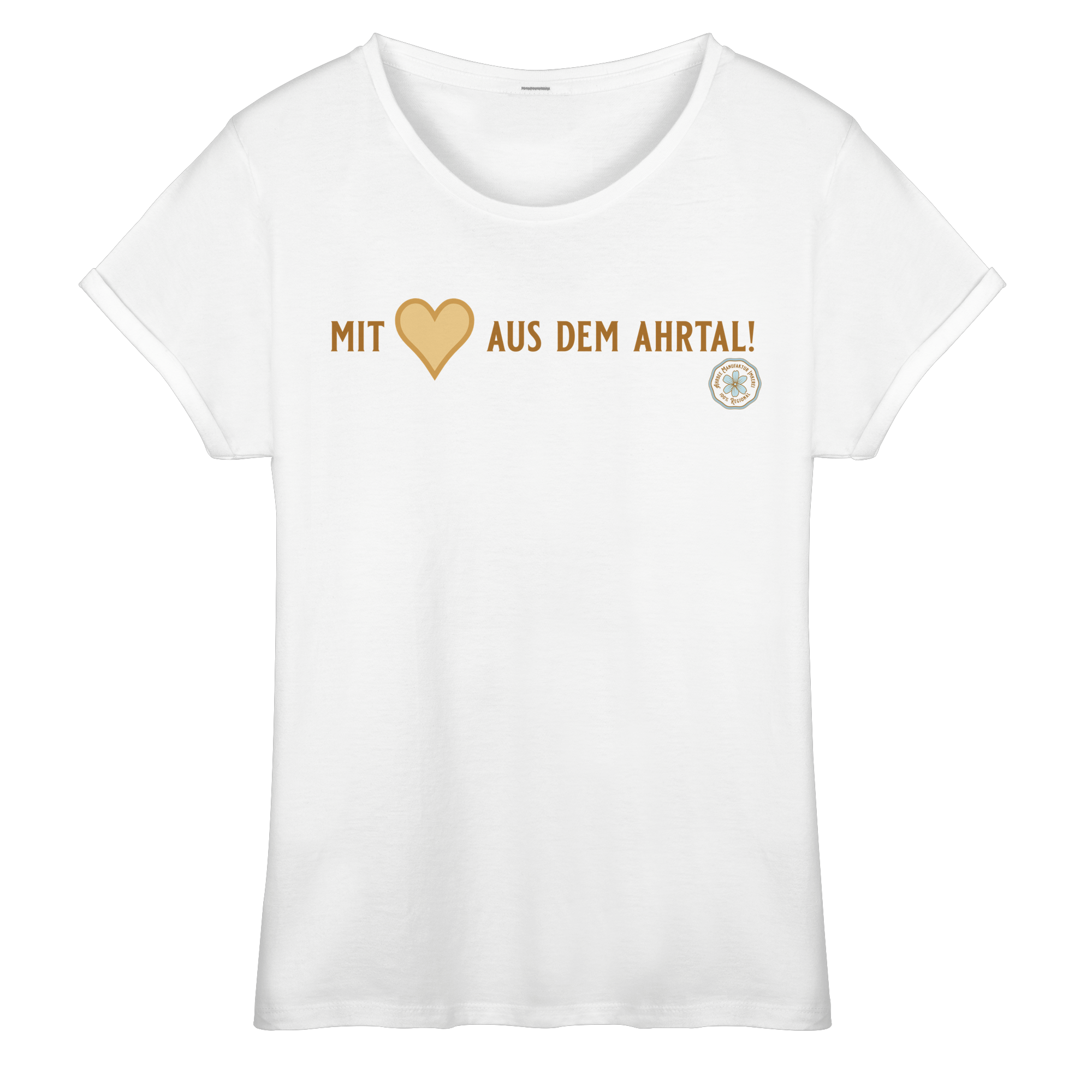 Mit Herz aus dem Ahrtal! - Womens Roll-Up T-Shirt