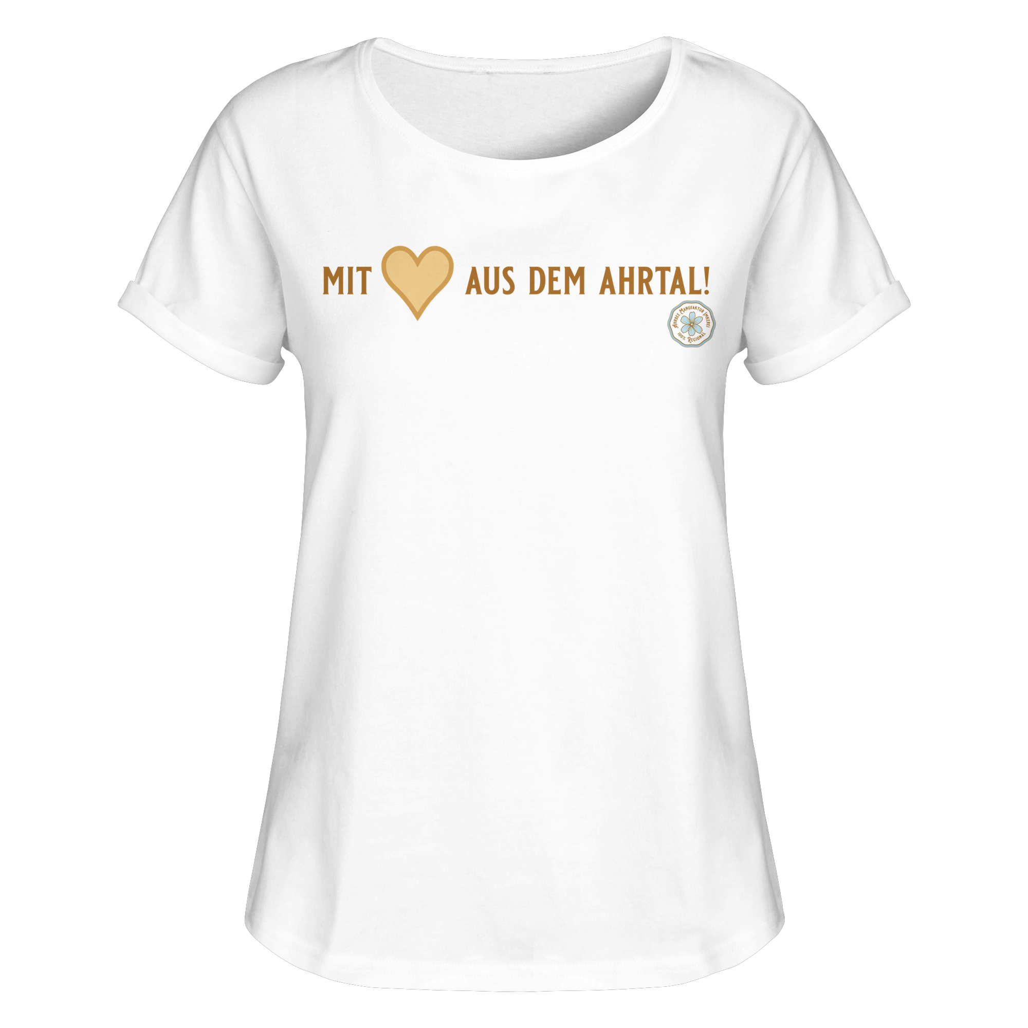 Mit Herz aus dem Ahrtal! - Womens Roll-Up T-Shirt